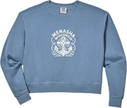 Womens Menasha Wisconsin Cute Anchor Nautical Boating Comfort Colors Crop Sweatshirt
