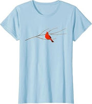 Red Cardinal Bird on a Branch T-Shirt