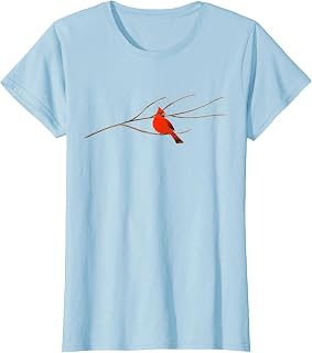 Red Cardinal Bird on a Branch T-Shirt
