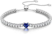 Certified 1.6ct Lab Grown Sapphire Handmade Tennis Bracelet for Women