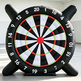 3/4/5M Giant Inflatable Soccer Dart Board, Giant Outdoor and Indoor Soccer Kicking Dartboard, Waterproof Darts Board, with 8pcs Balls, for Yard Backyard C-5M