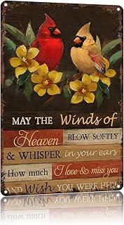 Red Cardinal Vintage Aluminum Metal Sign 12x8 Inch