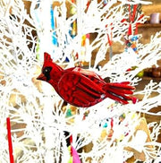 Handmade Haitian Cardinal, Double-Sided Christmas Decor, 4 Inch