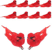 10pcs Christmas Cardinal Bird Clip on Ornament for Tree Decoration