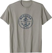 Menasha Wisconsin Vintage Nautical Anchor Design T-Shirt