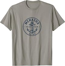 Menasha Wisconsin Vintage Nautical Anchor Design T-Shirt