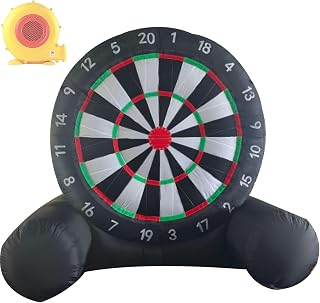 Giant Outdoor Inflatable Soccer Darts Board Inflatable Football Darts Kick Goal Game with 8pcs Soccer Balls& Built-in Blower for School Gym Camp Yard Sport Game B-4M/13FT
