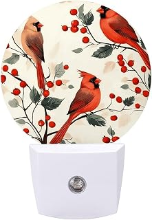 Red Cardinal Bird Night Light LED Plug-in Wall Nightlights