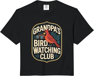 Grandpa's Bird Watching Club Cardinal Watcher Comfort Colors Crop Top