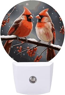 Cute Cardinal Birds Night Light LED Plug-in Wall Nightlights