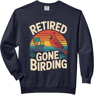 Retired Gone Birding Cardinal Birdwatcher Comfort Colors Adult Sweatshirt
