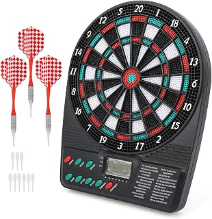 Electronic Dart Board with LCD Scoring, 10.2in for Adults