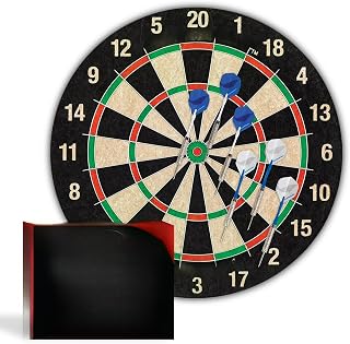 Official Size Bristle Dartboard Set with 6 Steel Tip Darts