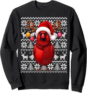Xmas Ugly Sweaters Festive Santa Cardinal Bird Christmas Sweatshirt