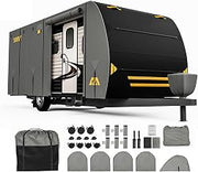 Custom 420D Travel Trailer Cover for Prime Time Avenger 32BHS 2015-2018, Full Coverage RV Camper Cover, Heavy Duty Outdoor Storage Cover with Windproof Straps