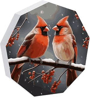 Cute Cardinal Birds Acrylic Desktop Ornament Nine Sided Shape