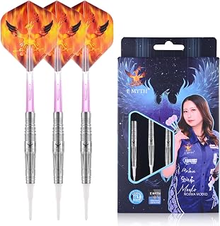 EMYTH Red Peacock Nojima Moeko Player Darts, 90% Tungsten Soft Tip Darts 2BA, Professional Competition Dart Set for Electronic Dartboard, 3 Pcs Gift Pack, 17g/19g/21g Optional