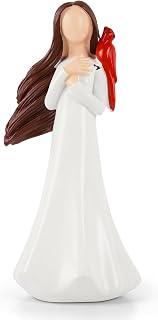 Angel Girl with Cardinal Remembrance Figurine Sympathy Gift 5.5 Inch
