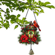 Window Sun Catcher, Acrylic Cardinal Bird Flower Memorial Ornament, Stained