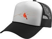 Red Cardinal Bird on a Branch Trucker Hat with Adjustable Mesh Back
