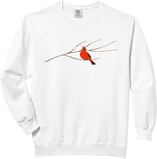 Red Cardinal Bird on a Branch Comfort Colors Adult Sweatshirt