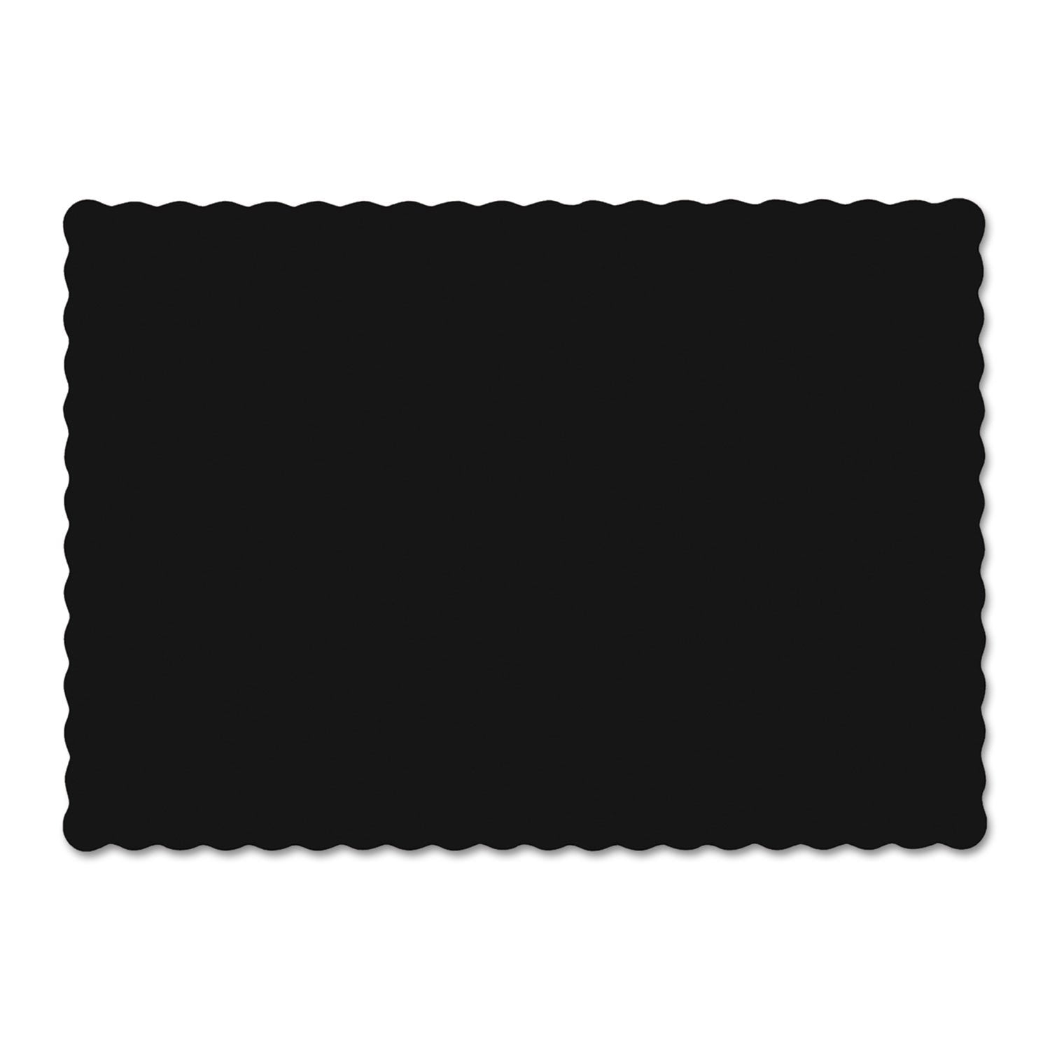 Hoffmaster HFM310551 Solid Color Scalloped Edge Placemats, 9 1/2 X 13 1/2, Black, 1000/carton