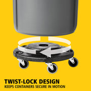 Rubbermaid Commercial Products BRUTE Dolly Black Fits 20 gallon, 32 gallon, 44 gallon, and 55 gallon BRUTE Containers, for Restaurants/Back of House/Offices/Warehouses/Airports/Commercial Environments view 4