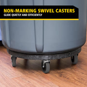 Rubbermaid Commercial Products BRUTE Dolly Black Fits 20 gallon, 32 gallon, 44 gallon, and 55 gallon BRUTE Containers, for Restaurants/Back of House/Offices/Warehouses/Airports/Commercial Environments view 6