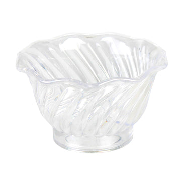 Thunder Group 5 oz plastic swirl dessert dish, clear, comes in dozen