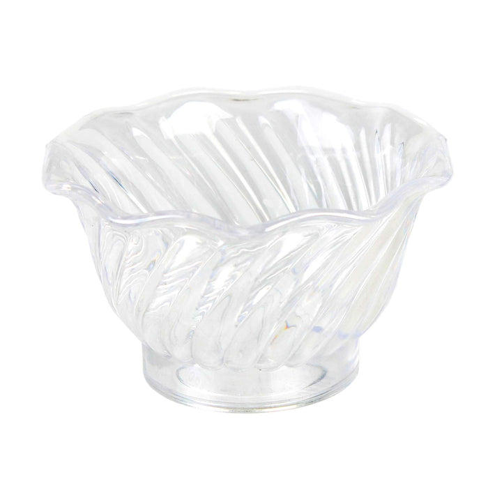 Thunder Group 5 oz plastic swirl dessert dish, clear, comes in dozen