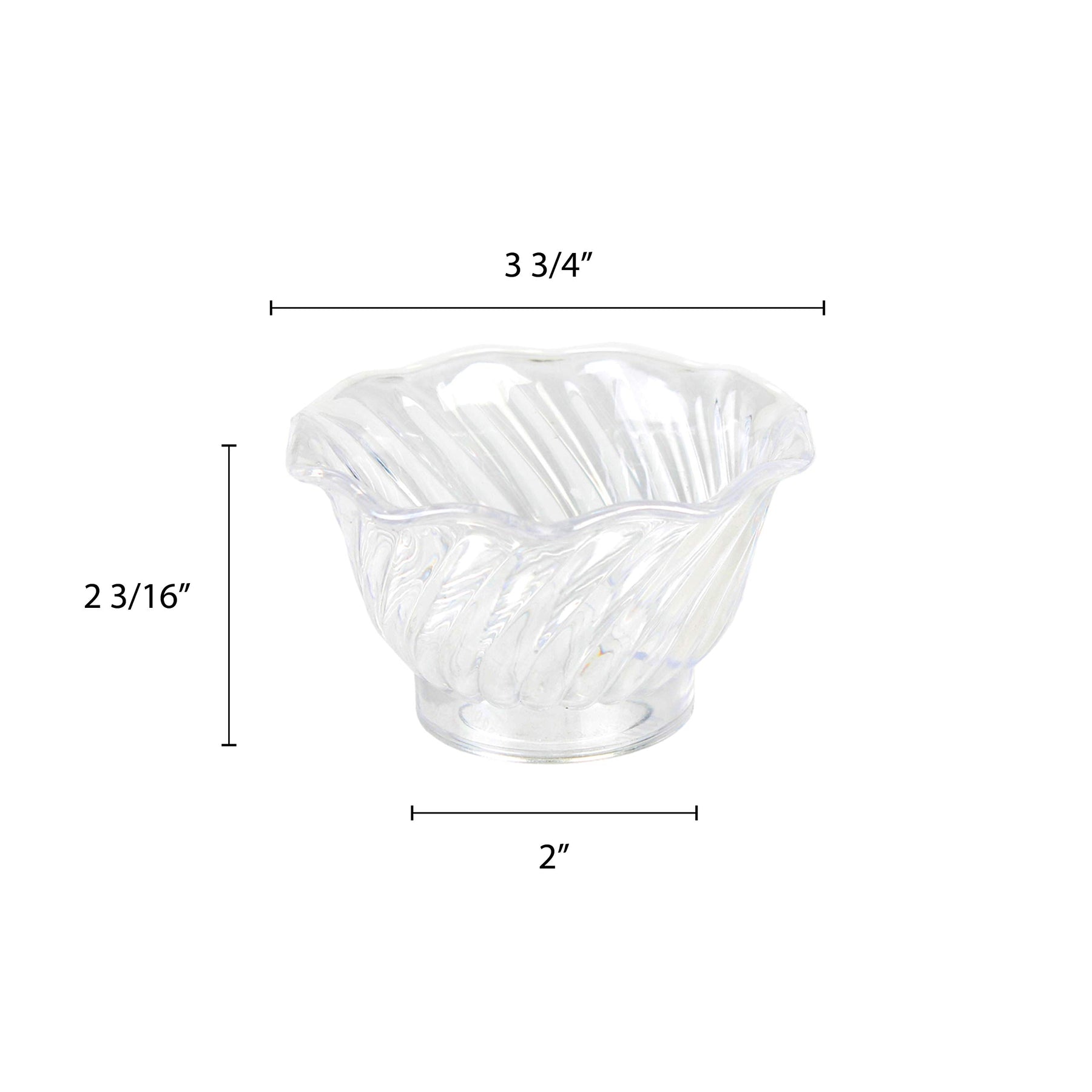 Thunder Group 5 oz plastic swirl dessert dish, clear, comes in dozen view 2