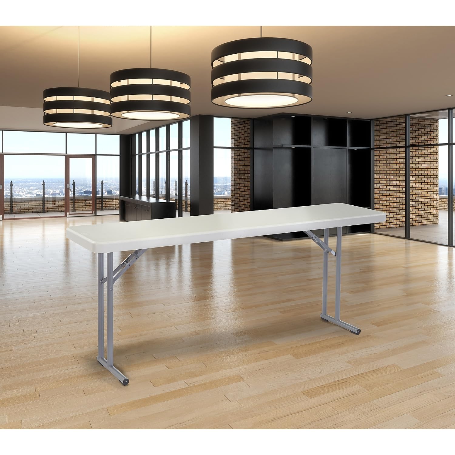 Seminar Folding Table by National Public Seating – 18x72 Portable, Heavy-Duty Foldable Table Indoor/Outdoor Table for Office, Conferences & Training Rooms – Lightweight & Durable, Speckled Gray view 2