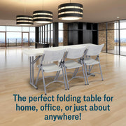 Seminar Folding Table by National Public Seating – 18x72 Portable, Heavy-Duty Foldable Table Indoor/Outdoor Table for Office, Conferences & Training Rooms – Lightweight & Durable, Speckled Gray view 4