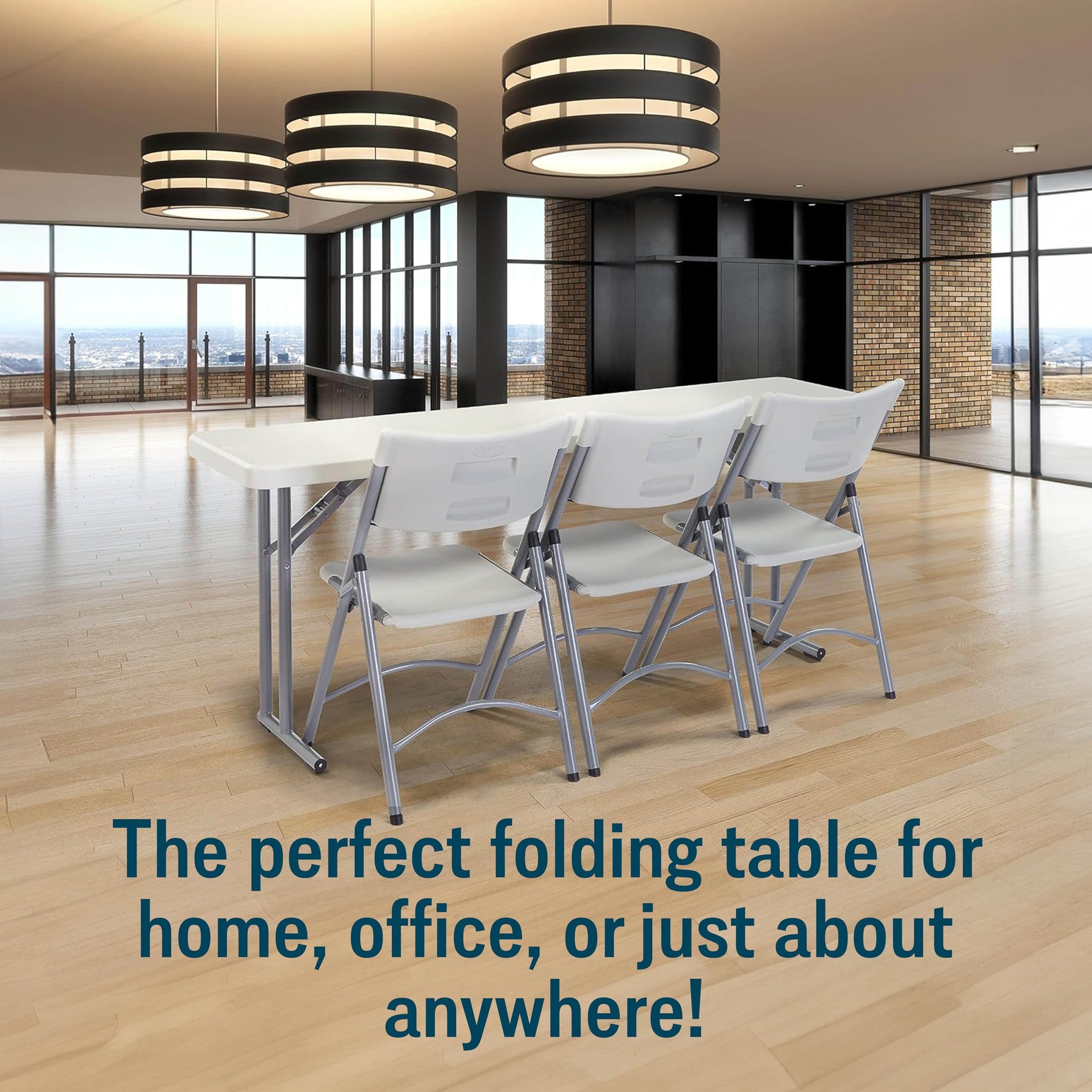 Seminar Folding Table by National Public Seating – 18x72 Portable, Heavy-Duty Foldable Table Indoor/Outdoor Table for Office, Conferences & Training Rooms – Lightweight & Durable, Speckled Gray view 4