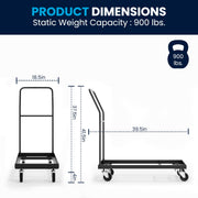 Flash Furniture L-Shaped Folding Chair Dolly, Black view 3