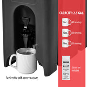 Cambro 250LCD110 Black 2.5 Gal. Beverage Camtainer view 2