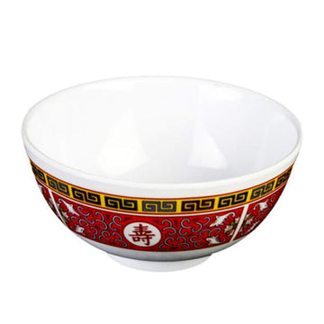 Thunder Group Peacock Collection 12-Pack 11-Ounce Rice Bowl, 4-3/8-Inch, Melamine, Red