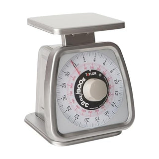 Taylor Mechanical Portion Control Kitchen Scale, Food Scale for Precise Weight Measuring and Portion Control, Rotating Dial Tare Function, NSF, TS32 32OZ, Stainless Steel Platform