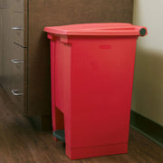Rubbermaid Commercial Products Legacy Step-On Trash Can/Container, 12-Gallon, Red, Hands-Free Sanitary Use Garbage Can for Medical Waste in Hospitals/Lab/Emergency/Patient Rooms view 4