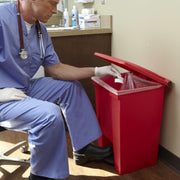 Rubbermaid Commercial Products Legacy Step-On Trash Can/Container, 12-Gallon, Red, Hands-Free Sanitary Use Garbage Can for Medical Waste in Hospitals/Lab/Emergency/Patient Rooms view 6