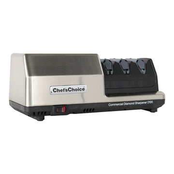 Chef'sChoice Professional Commercial Electric Knife Sharpener Edge Select With 20-Degree Sharpening Module 100-Percent Diamond Abrasives And Precision Angle Guides NSF Approved, 3-Stage, Silver