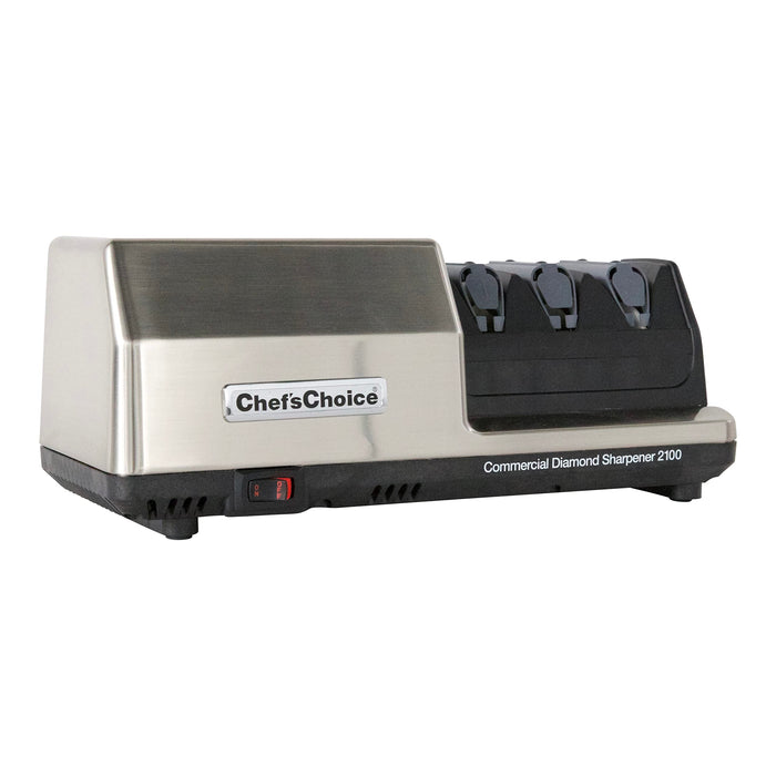 Chef'sChoice Professional Commercial Electric Knife Sharpener Edge Select With 20-Degree Sharpening Module 100-Percent Diamond Abrasives And Precision Angle Guides NSF Approved, 3-Stage, Silver