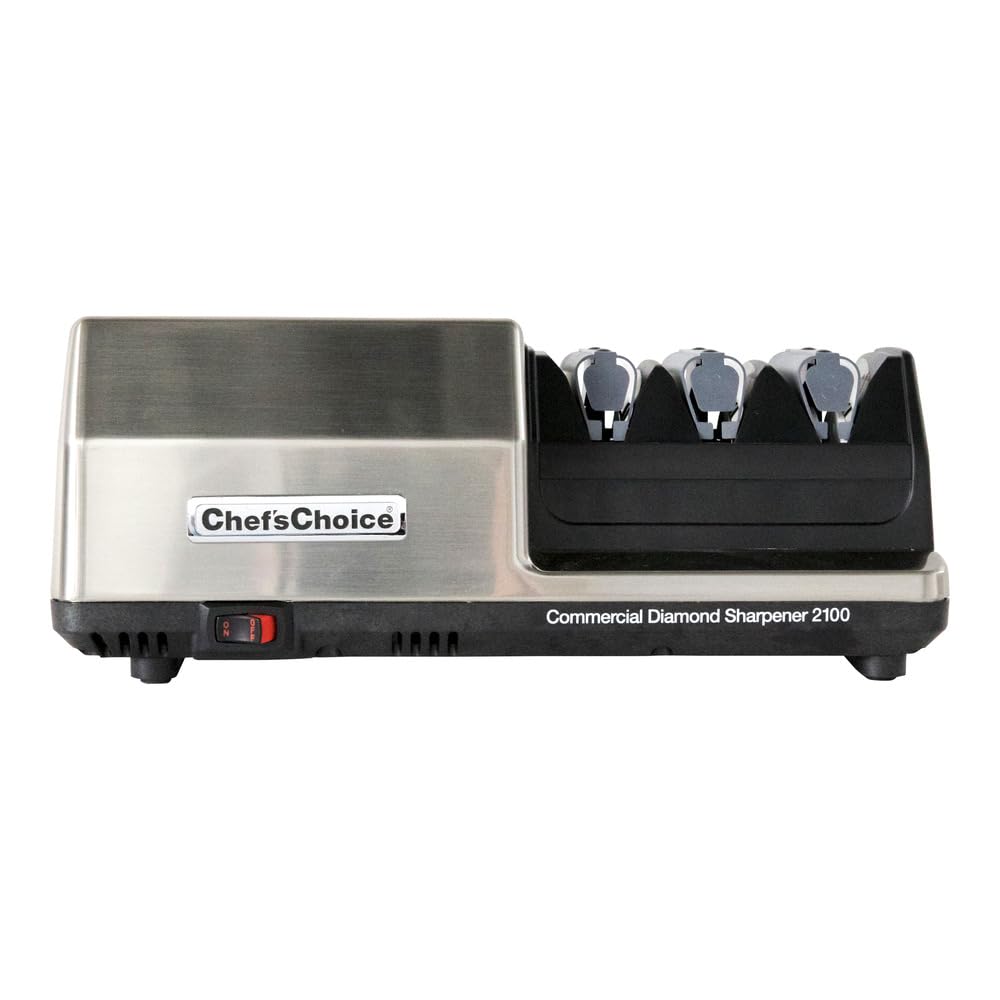 Chef'sChoice Professional Commercial Electric Knife Sharpener Edge Select With 20-Degree Sharpening Module 100-Percent Diamond Abrasives And Precision Angle Guides NSF Approved, 3-Stage, Silver view 2