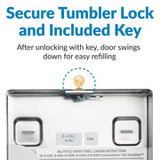 Bobrick Surface-Mounted Paper Towel Dispenser with TowelMate Satin-Finish Stainless Steel 400 C-Fold/525 Multifold Towel Capacity, Anti-Jam Design Refill Indicator Locking Cabinet for Commercial Use (Model B-4262) view 3