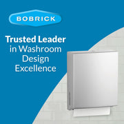 Bobrick Surface-Mounted Paper Towel Dispenser with TowelMate Satin-Finish Stainless Steel 400 C-Fold/525 Multifold Towel Capacity, Anti-Jam Design Refill Indicator Locking Cabinet for Commercial Use (Model B-4262) view 6