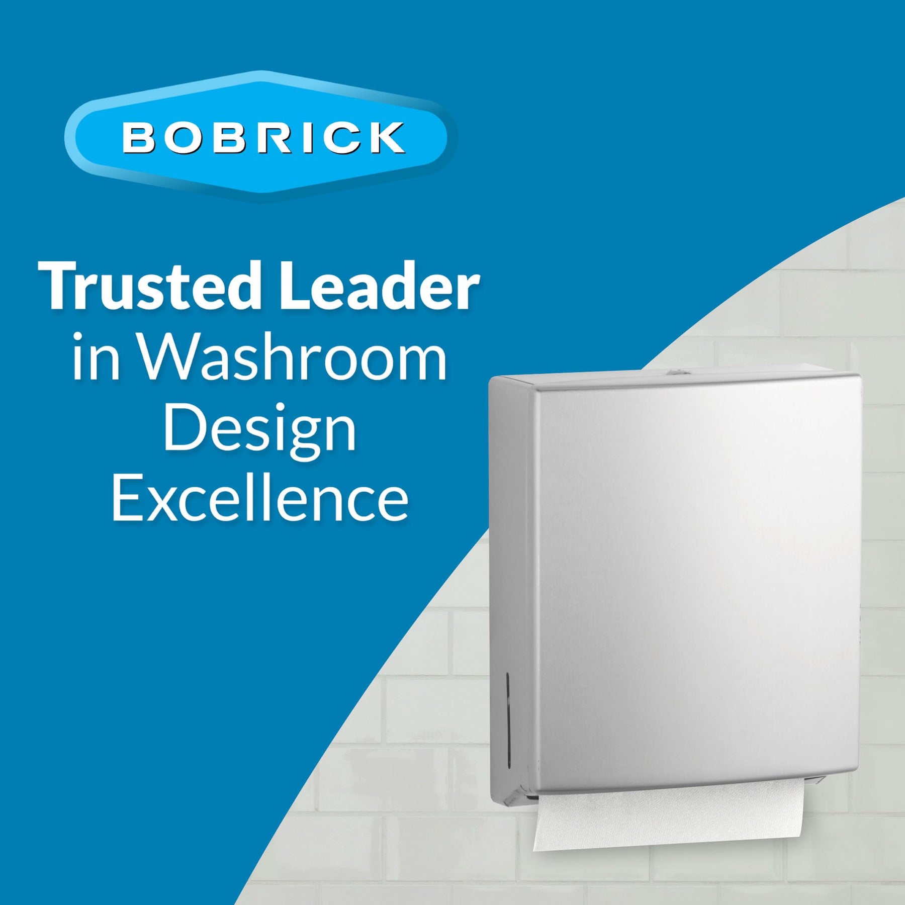 Bobrick Surface-Mounted Paper Towel Dispenser with TowelMate Satin-Finish Stainless Steel 400 C-Fold/525 Multifold Towel Capacity, Anti-Jam Design Refill Indicator Locking Cabinet for Commercial Use (Model B-4262) view 6