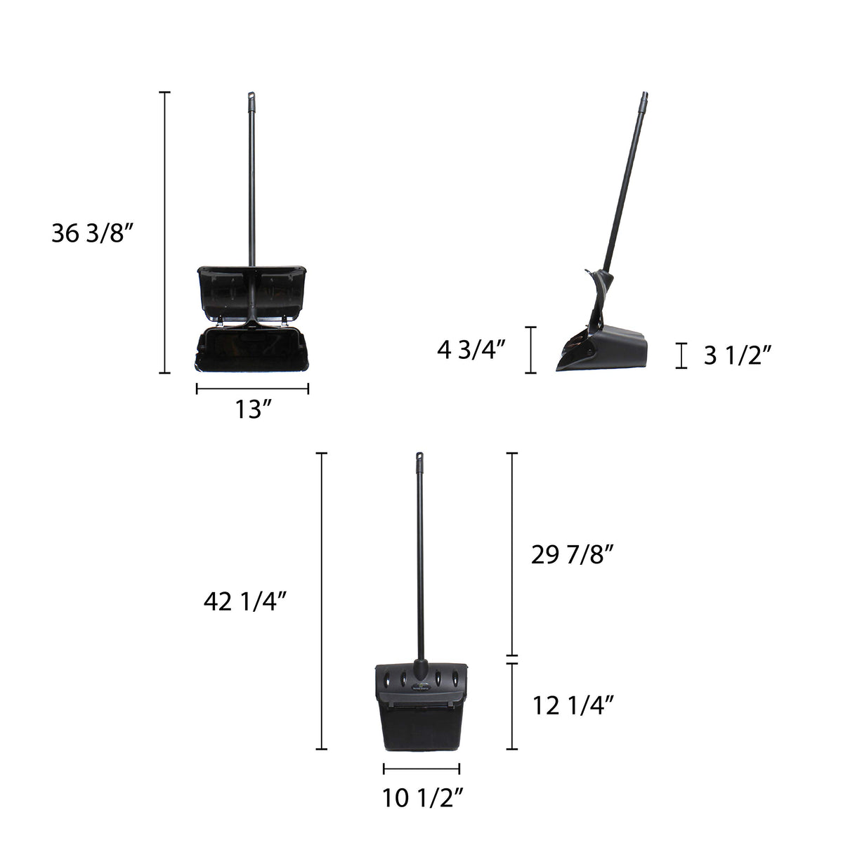 Thunder Group 13 inch lobby dust pan with windbreak cover, comes in each view 2