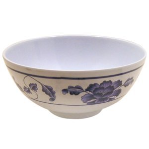 Thunder Group Blue Dragon Collection 12-Pack 12-Ounce Rice Bowl, 4-7/8-Inch, Melamine, White