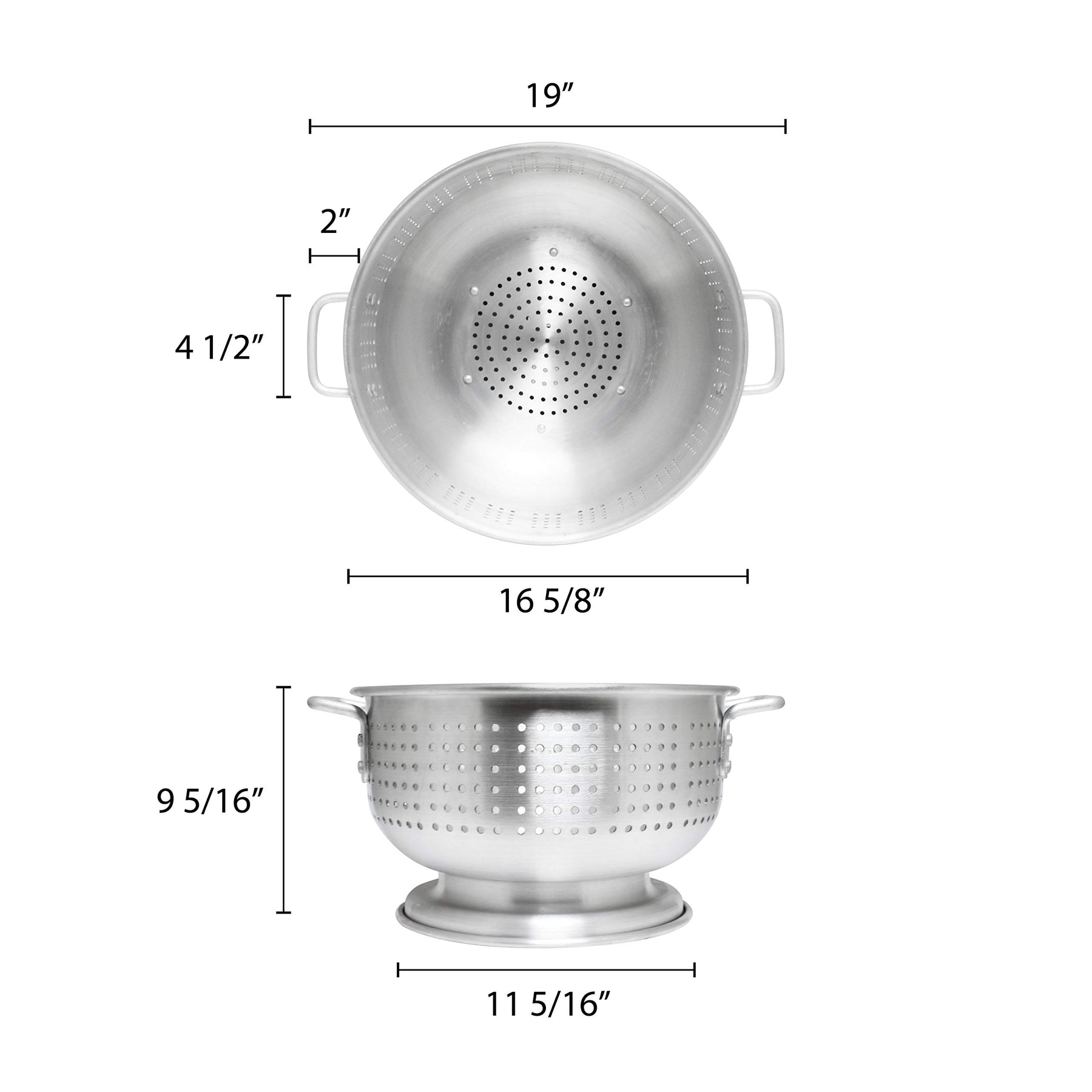 Thunder Group Aluminum Colander with Handle, 16-Quart view 2