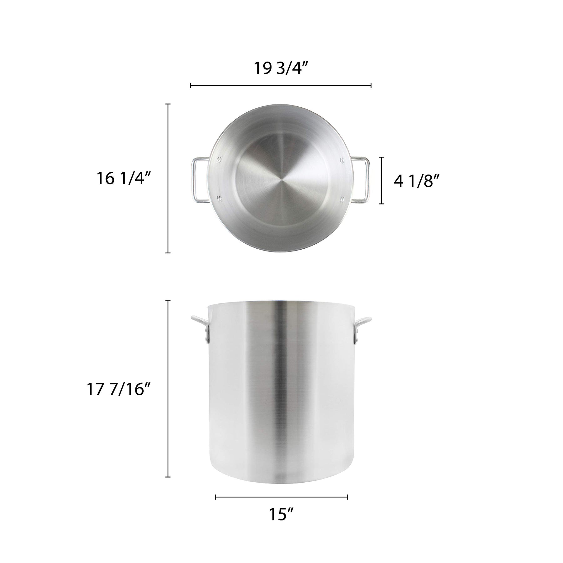 Thunder Group 60 Quart Aluminum Stock Pot view 2